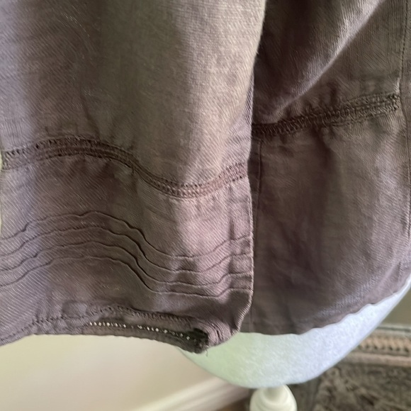 Nice Things sz 12 (EU44) brown crop peplum top with embroidery and pintucks - Picture 3 of 11